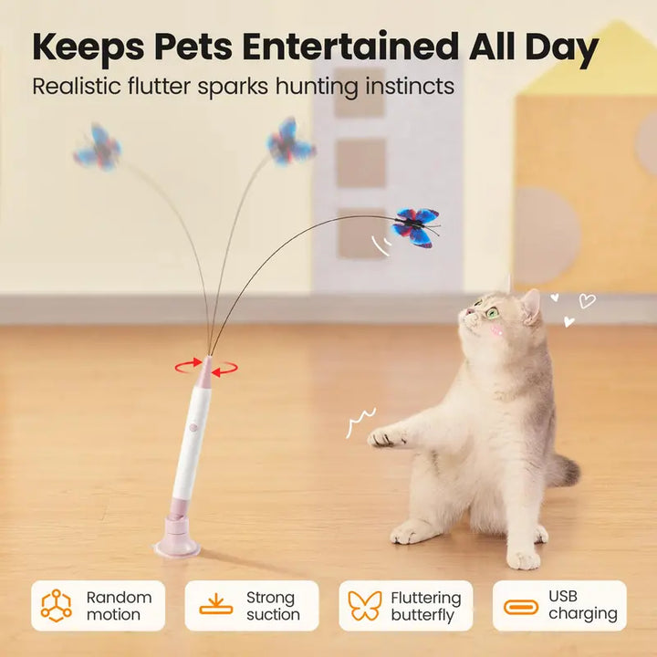 Hands-On Interactive Electric Butterfly Cat Toy – Keep Your Kitten