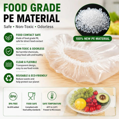 100-Piece Stretch Food Cover Set for Bowls and Containers