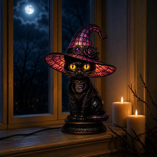 Decorative 7-Piece Stained Glass-Style Lighted Figurine