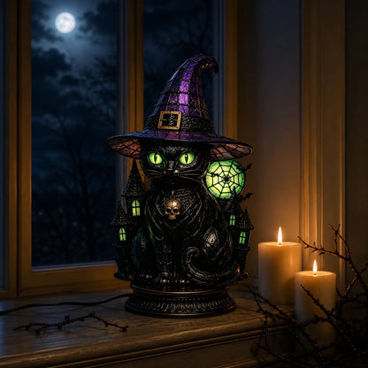 Decorative 7-Piece Stained Glass-Style Lighted Figurine