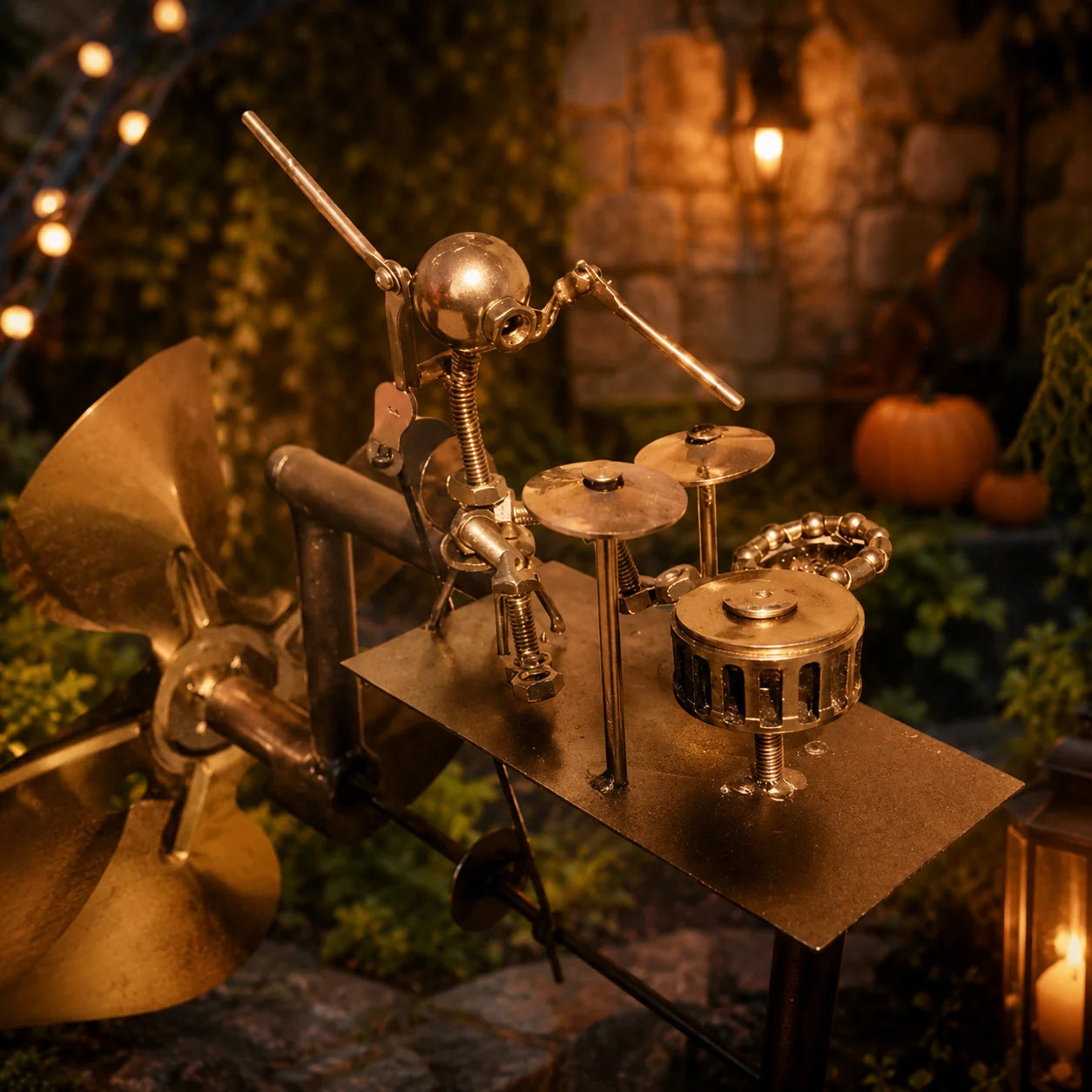 Purpose-Built Metal Drummer Kinetic Wind Spinner for Everyday Use