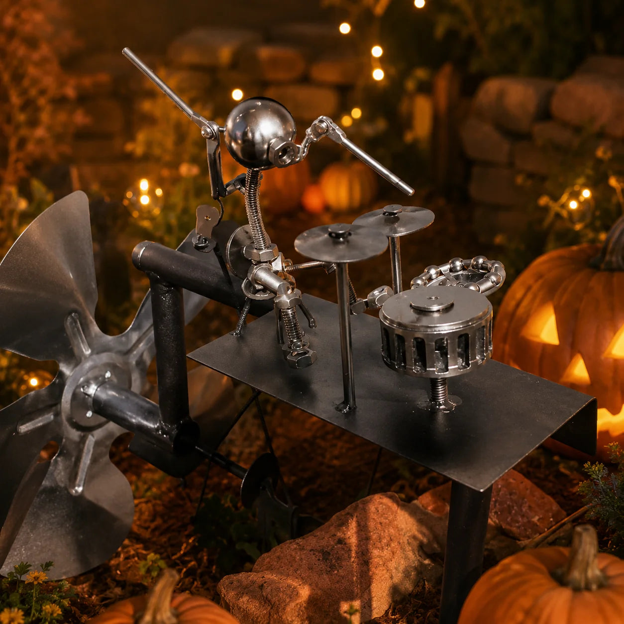 Purpose-Built Metal Drummer Kinetic Wind Spinner for Everyday Use