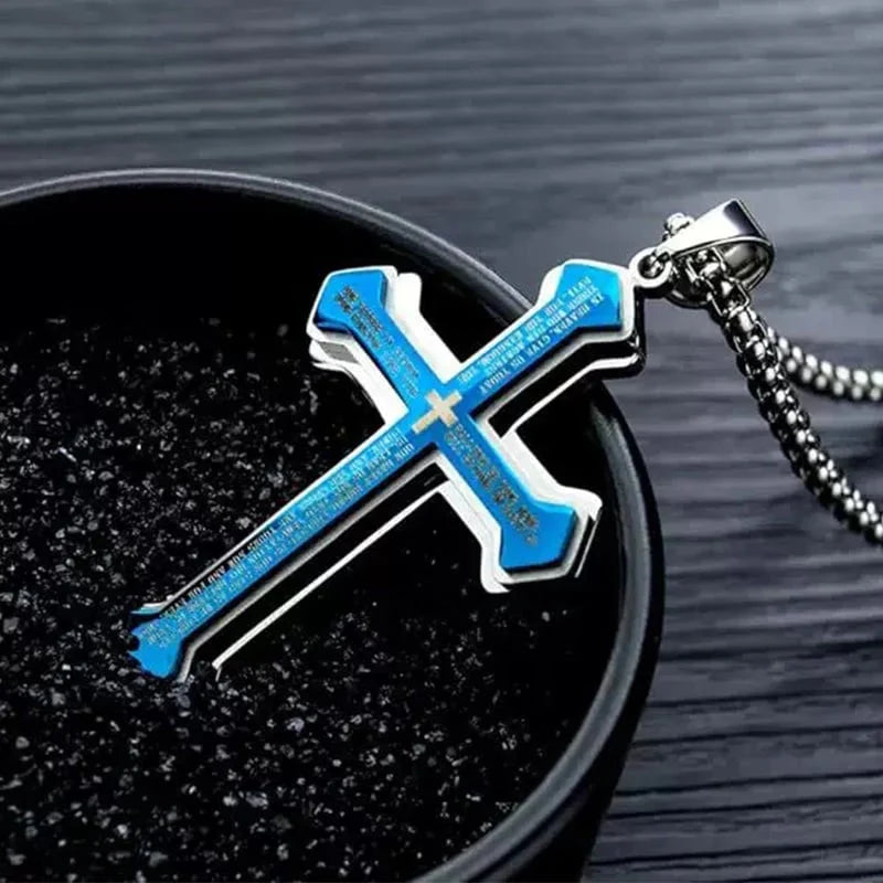 Purpose-Built Men’s Engraved Cross Necklace – Timeless Style with a