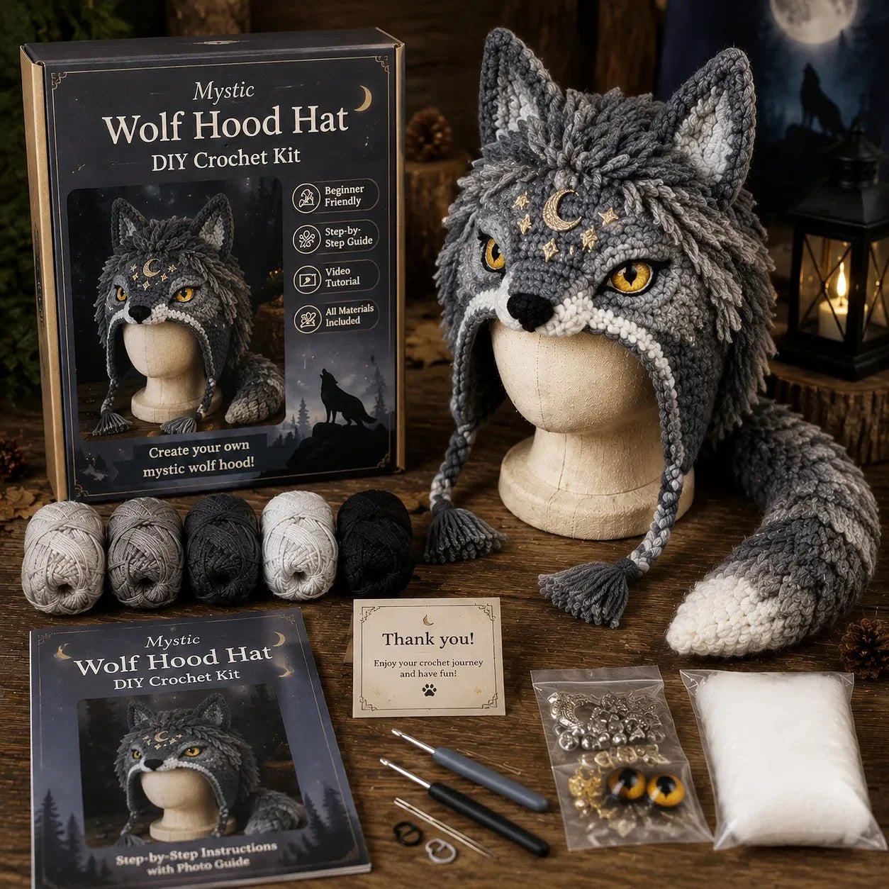 Crochet Kit for Making a Handmade Fantasy Dragon Hood