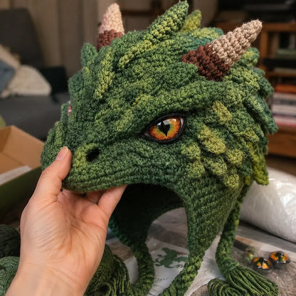 Crochet Kit for Making a Handmade Fantasy Dragon Hood