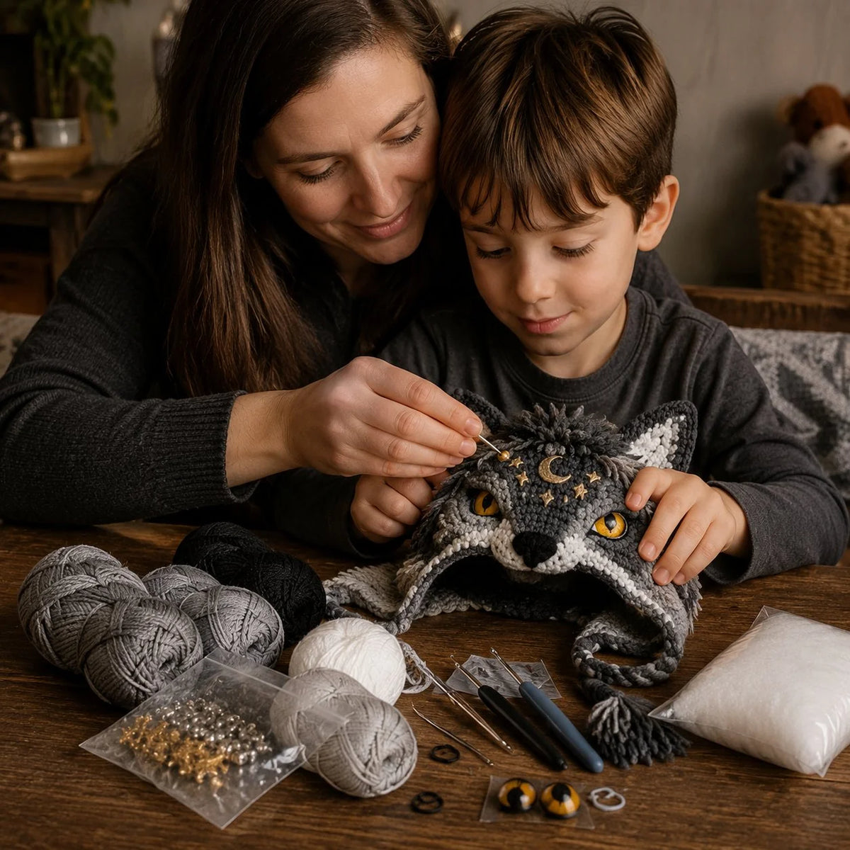 Crochet Kit for Making a Handmade Fantasy Dragon Hood