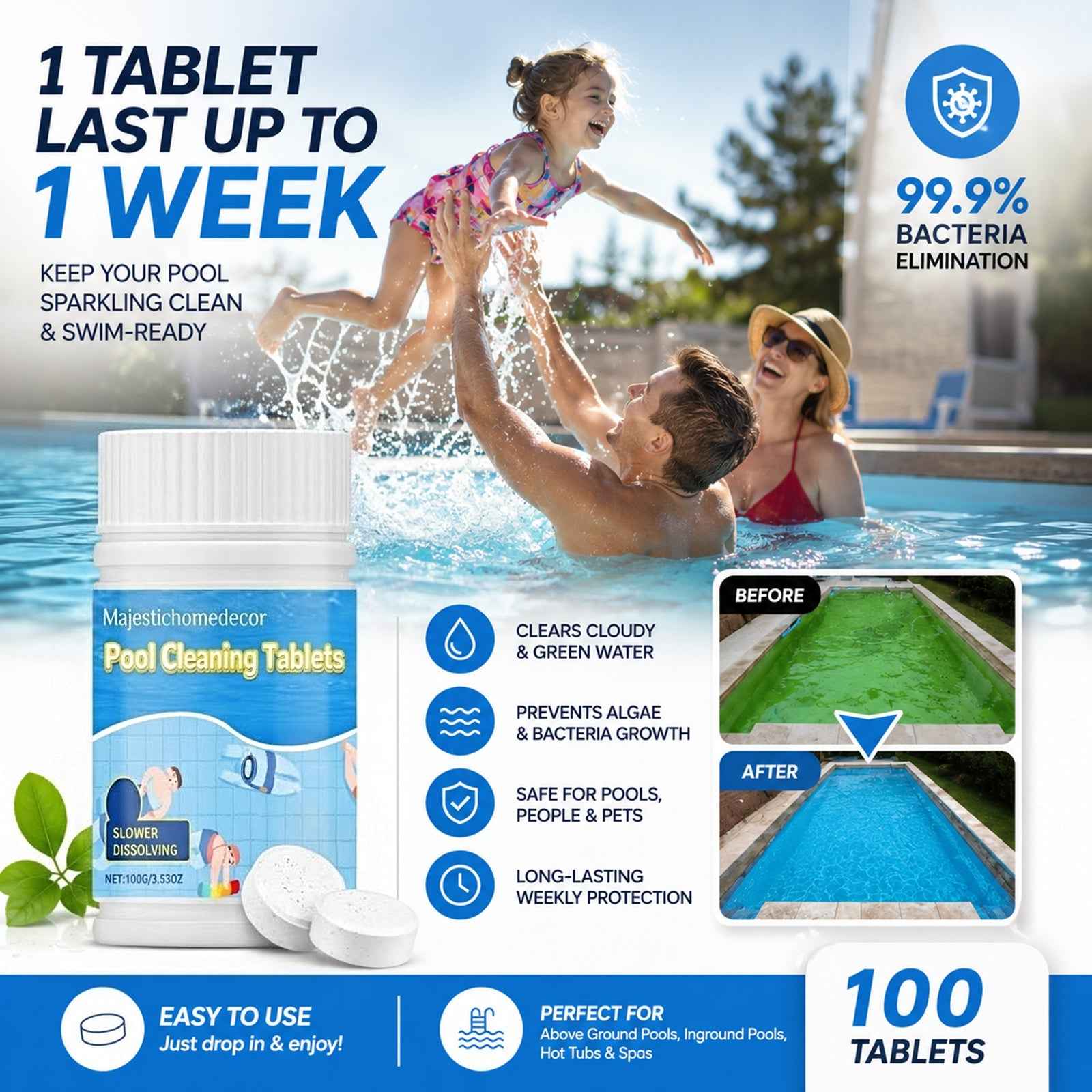 Purpose-Built The Next-Gen Pool Purifier is here 2X Stronger Algae