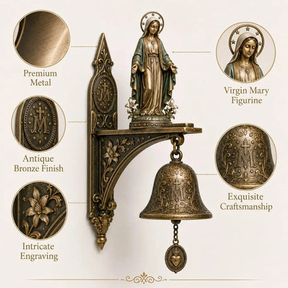 Pet-Friendly Our Lady of Grace Miraculous Medal Wall Bell – A
