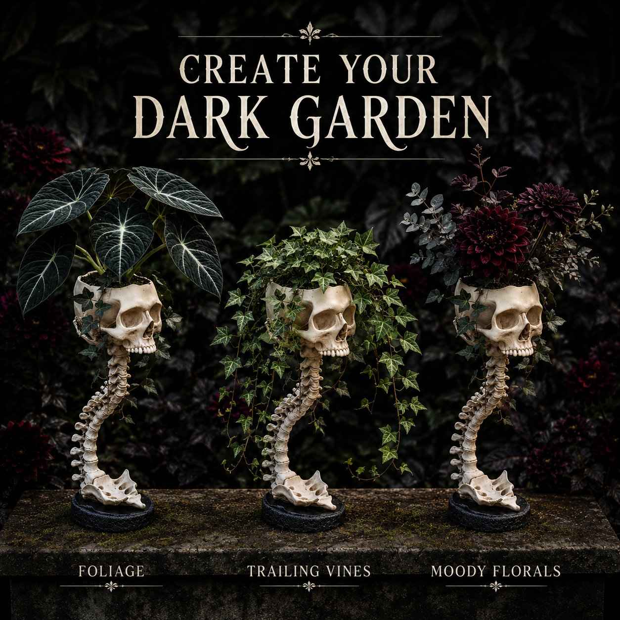 Outdoor Skull Planter Bold Decor for Plant Lovers for Garden Display