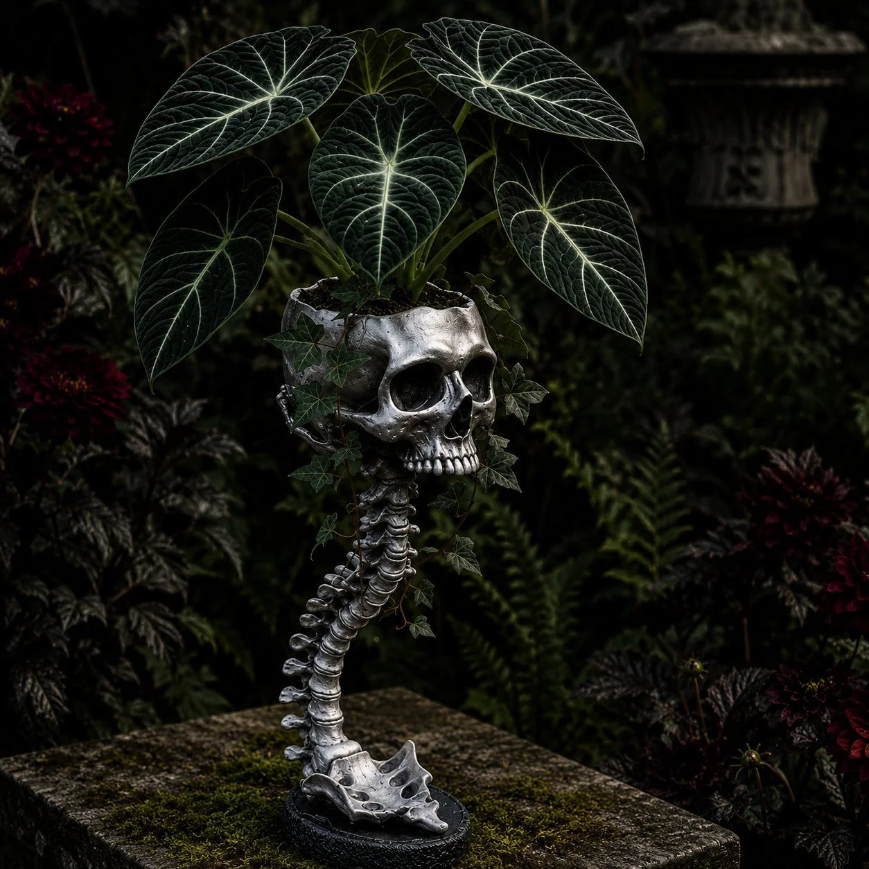 Outdoor Skull Planter Bold Decor for Plant Lovers for Garden Display