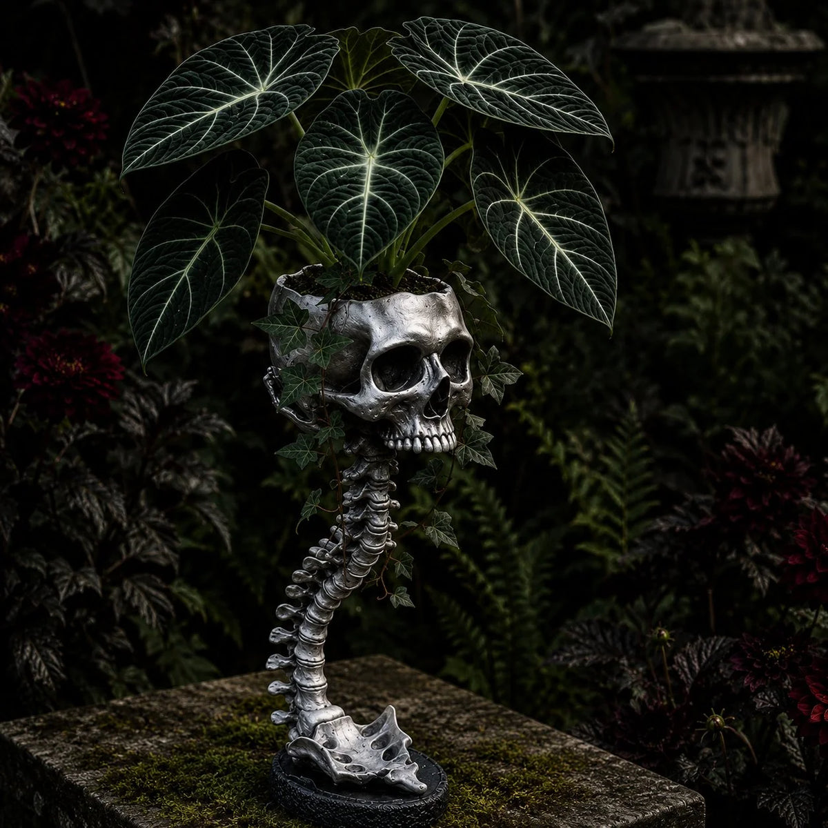 Outdoor Skull Planter Bold Decor for Plant Lovers for Garden Display