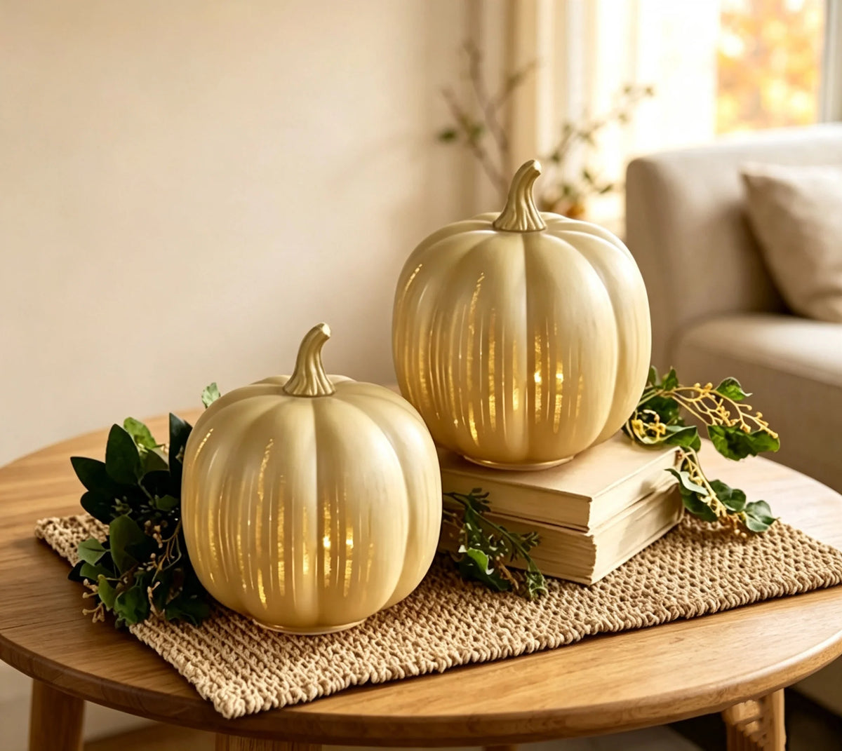 Decorative Light-Up Starry Night Pumpkin – Elegant Fall &