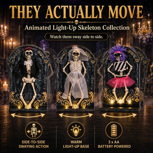 Decorative They Actually Move Animated Light-Up Dancing Skeleton