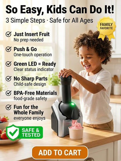 Purpose-Built + Family Fruit Ice Cream Maker – 100% Natural, No Added
