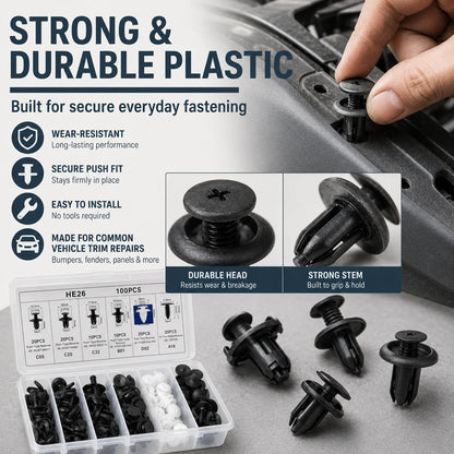Vehicle-Ready 100PCS Bumper Retainer Clips Car Body Trim Clips