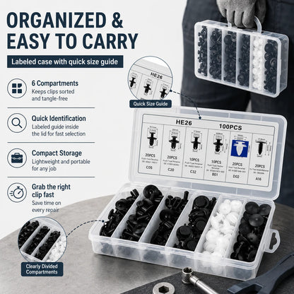 Vehicle-Ready 100PCS Bumper Retainer Clips Car Body Trim Clips