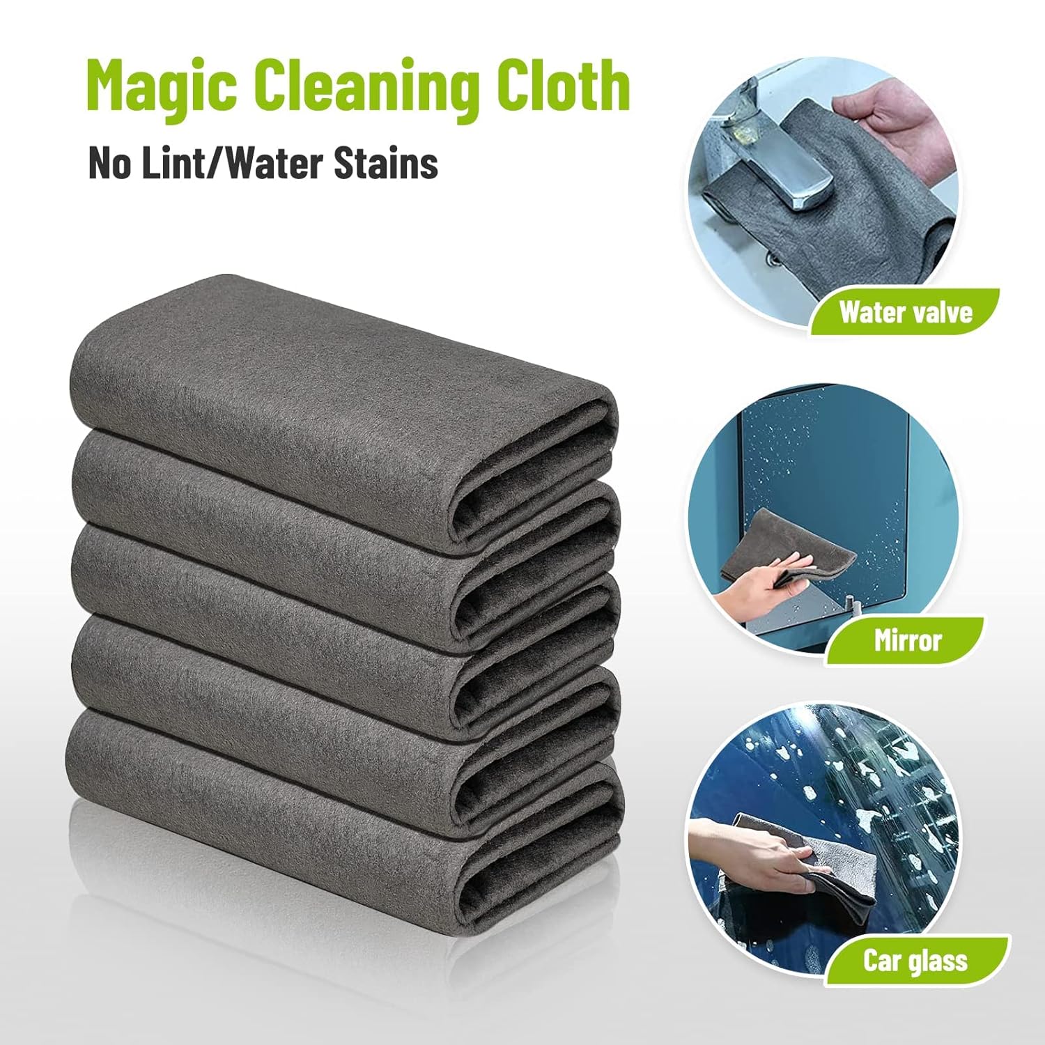 Easy-Care 10 Counts Magic Cleaning Cloth, Reuseable Thickened Streak
