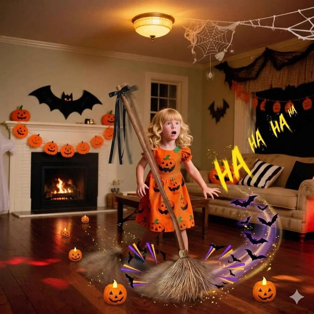 Purpose-Built Self-Moving Witch Broom: Motion-Activated Spooky