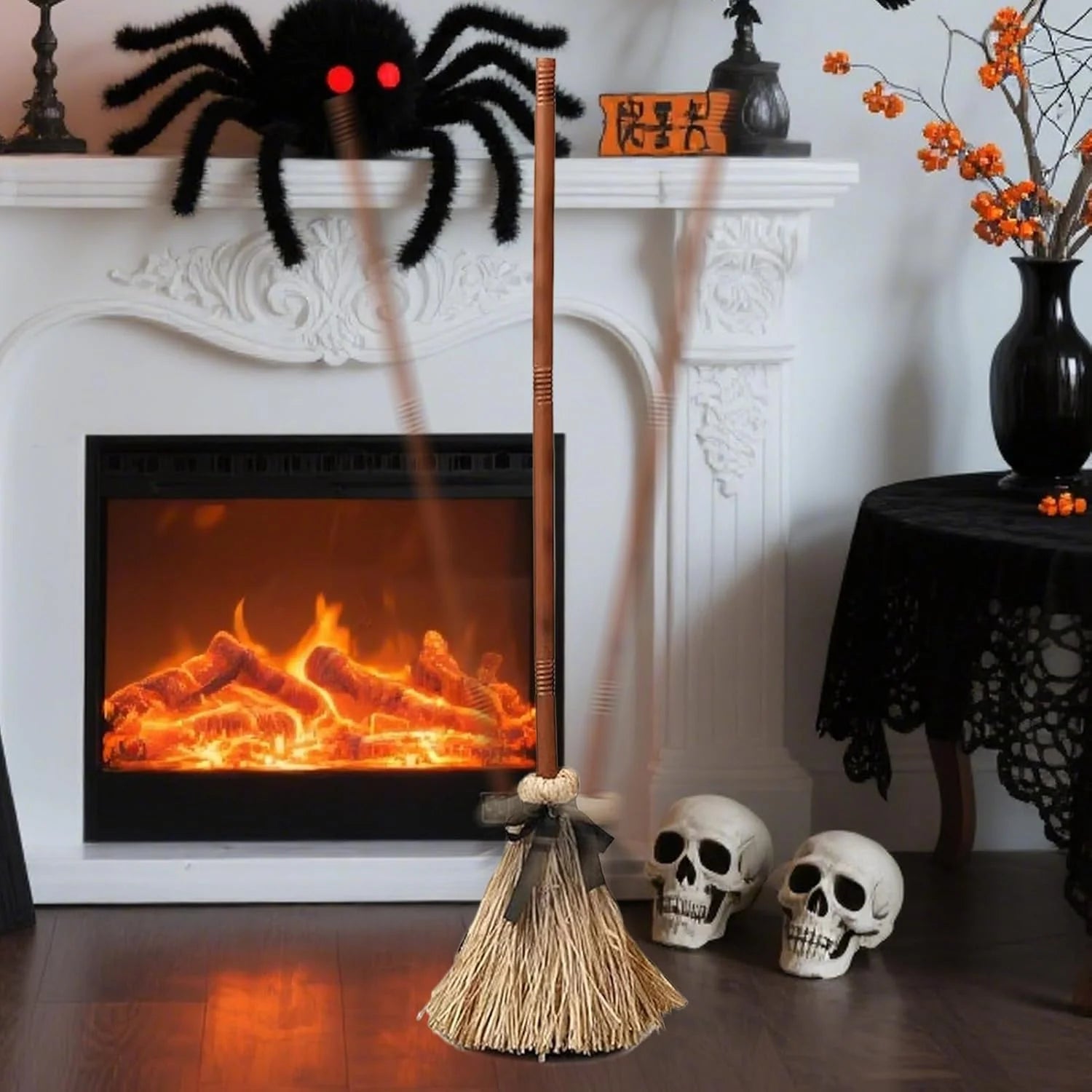 Purpose-Built Self-Moving Witch Broom: Motion-Activated Spooky