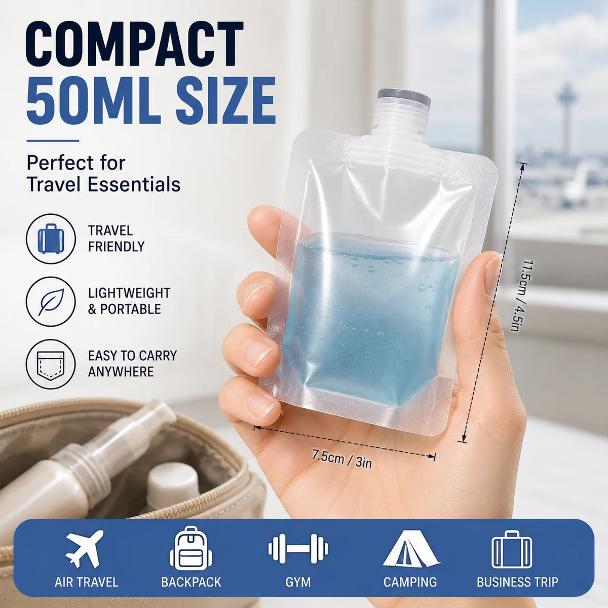 Vehicle-Ready 12 Counts Reusable Plastic Pouches – Versatile Liquid