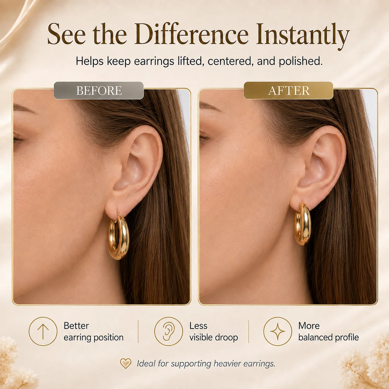 Earring Lifters with a 14K Gold-Plated Finish