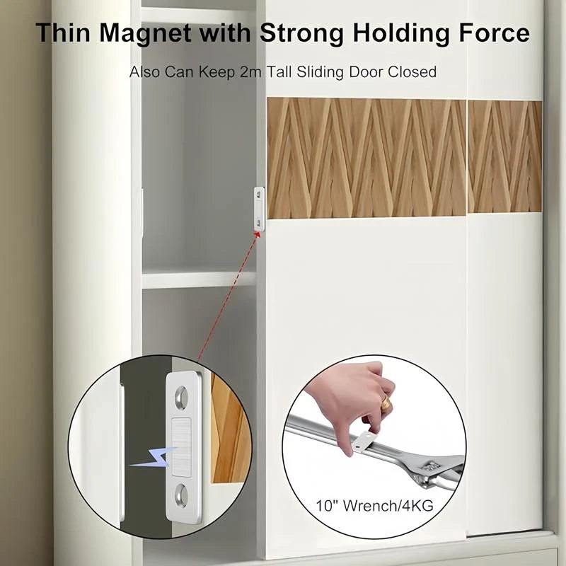 16-Pair Stick-On Magnetic Cabinet Catches with Tool-Free Installation