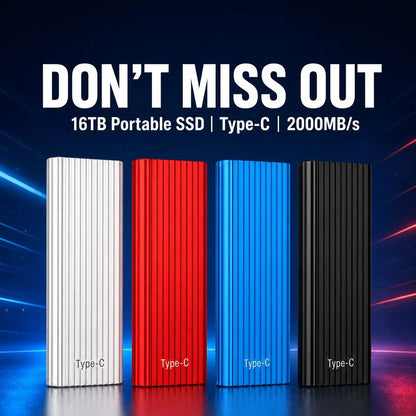 Compact 16TB Type-C Solid-State Drive for Portable Storage
