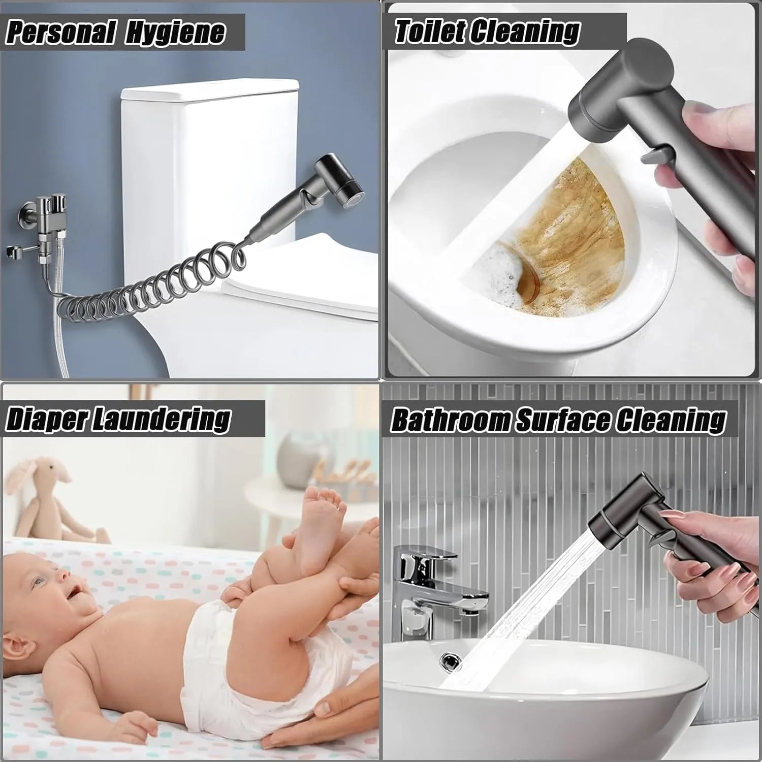 Purpose-Built 1-In-2-Handheld Out Dual Control Valve Bidet Sprayer