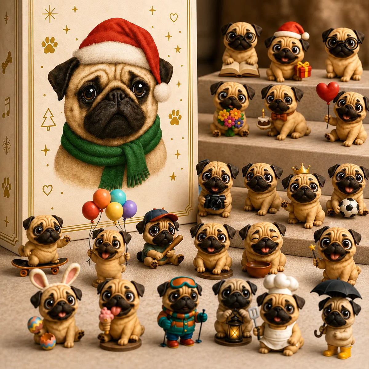 Purpose-Built Fun Pug Advent Calendar for Everyday Use