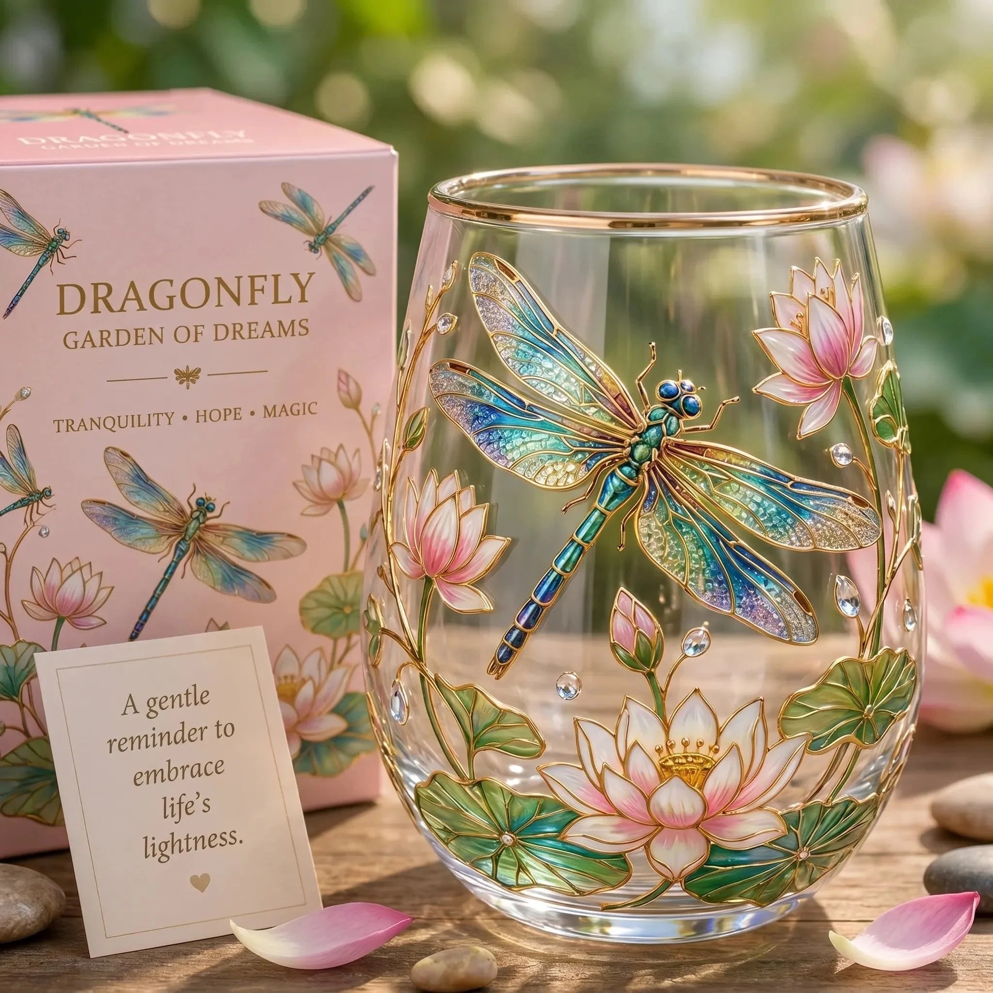 Outdoor Garden Morning Bliss Glass Tea Cup for Garden Display