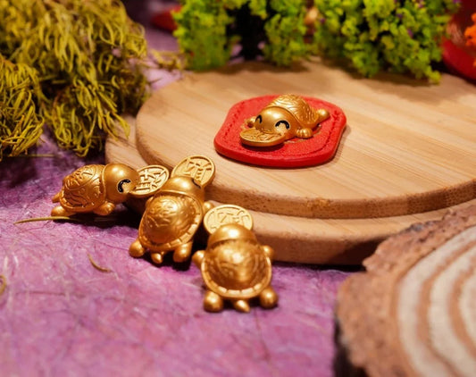 Gold-Tone Turtle Keepsake Charm Symbolizing Lasting Luck