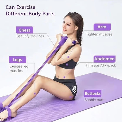 Adjustable 4-Tube Pedal Resistance Exerciser for Low-Impact Fitness