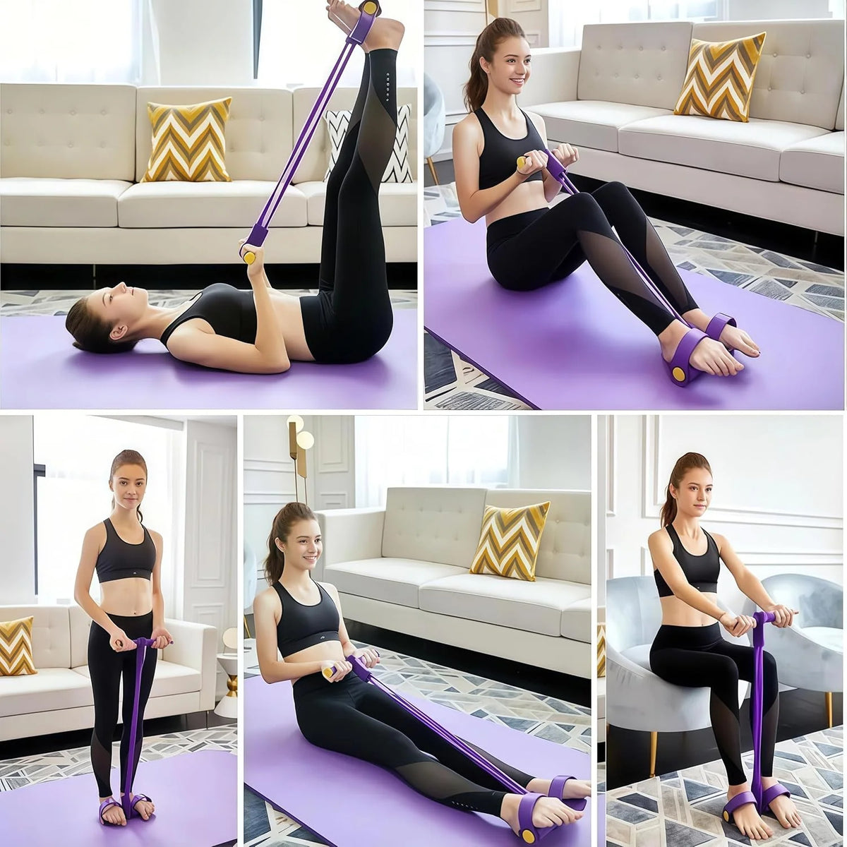 Adjustable 4-Tube Pedal Resistance Exerciser for Low-Impact Fitness