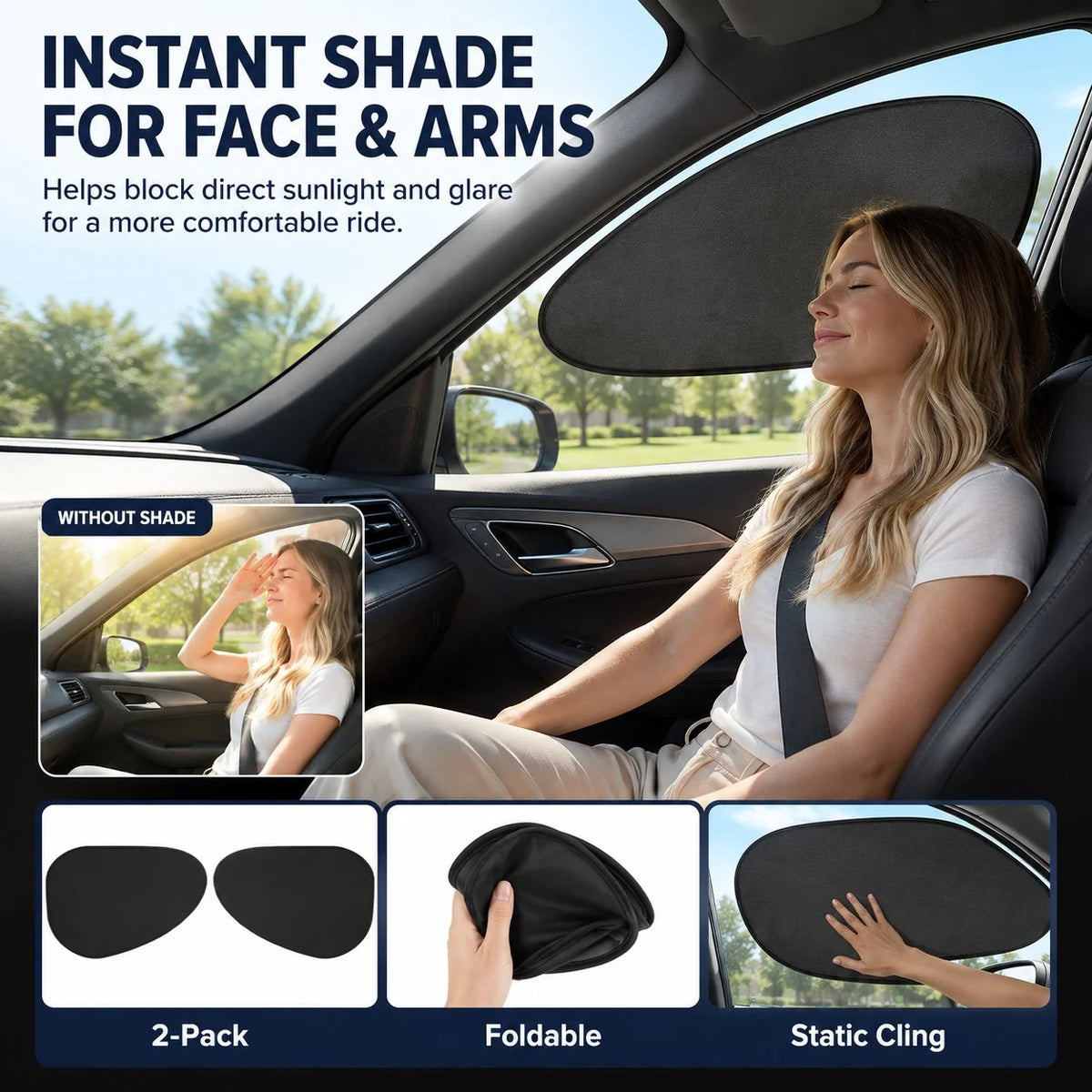 Outdoor-Ready 2/4-Pack Car Window Sun – & SUVs for Garden Display