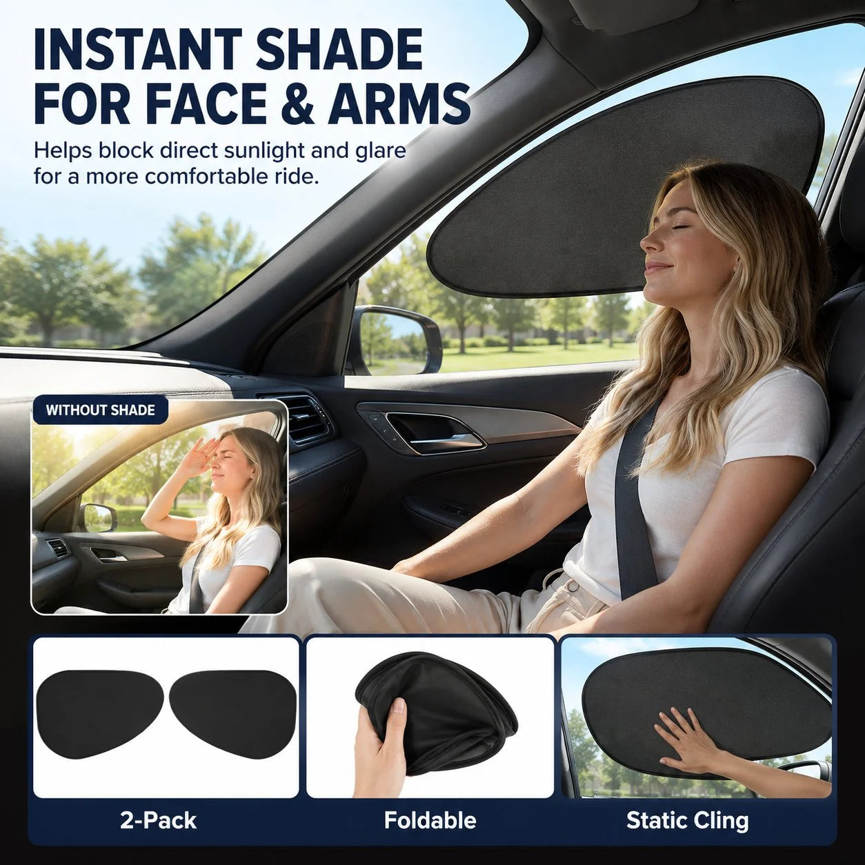 Outdoor-Ready 2/4-Pack Car Window Sun – & SUVs for Garden Display