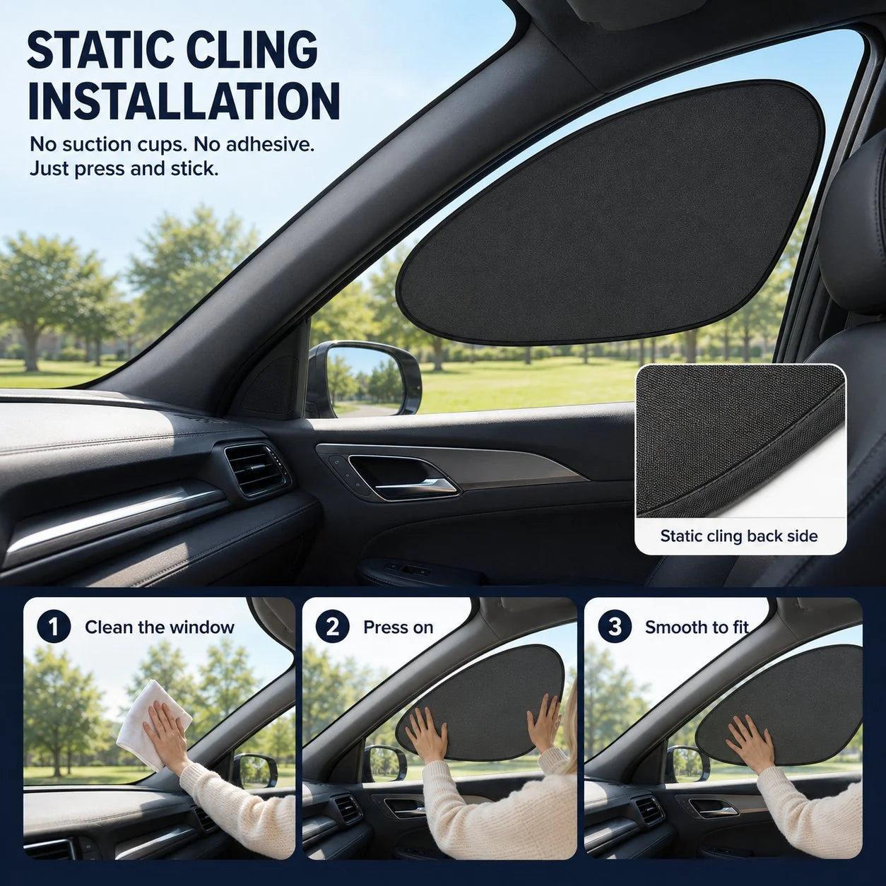 Outdoor-Ready 2/4-Pack Car Window Sun – & SUVs for Garden Display