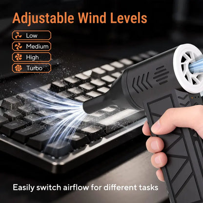 Purpose-Built 2-in-1 Cordless Air Duster & Vacuum – 130,000 RPM