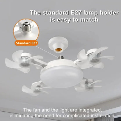 Decorative 2-in-1 E27 Ceiling Fan Light with Remote