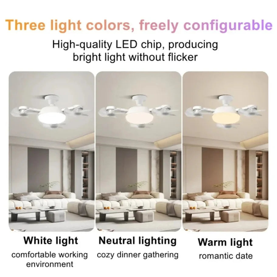 Decorative 2-in-1 E27 Ceiling Fan Light with Remote