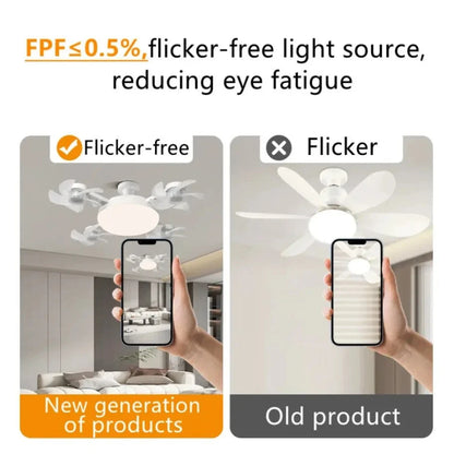 Decorative 2-in-1 E27 Ceiling Fan Light with Remote