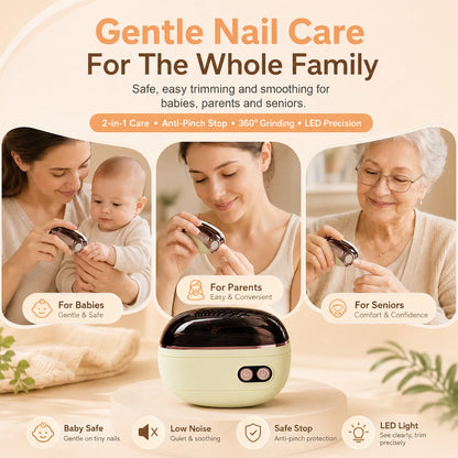 Purpose-Built 2-in-1 Electric Nail Clipper with LED for Everyday Use
