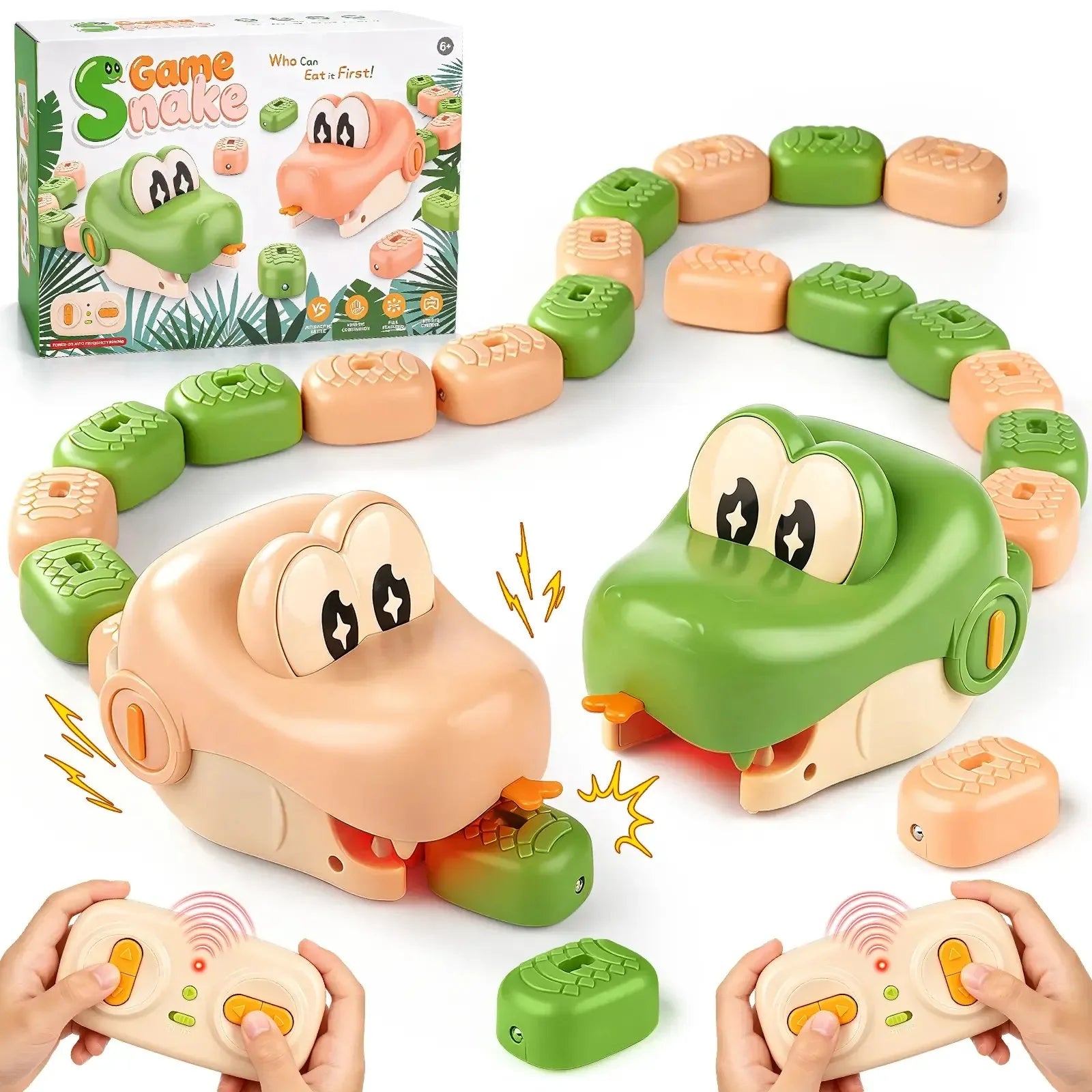Hands-On 2-Player Remote Control Snake Toy, Realistic Crawling
