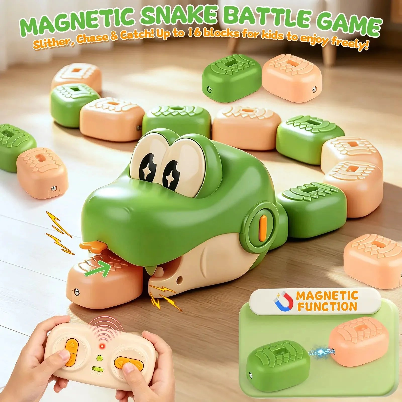Hands-On 2-Player Remote Control Snake Toy, Realistic Crawling