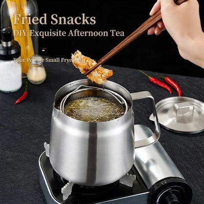 Purpose-Built 3-in-1 Stainless Steel Deep Fryer Pot – Fry, Strain &