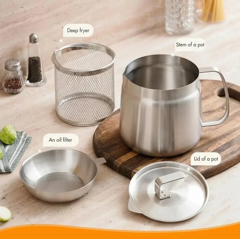 Purpose-Built 3-in-1 Stainless Steel Deep Fryer Pot – Fry, Strain &