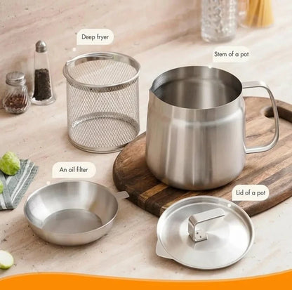 Purpose-Built 3-in-1 Stainless Steel Deep Fryer Pot – Fry, Strain &