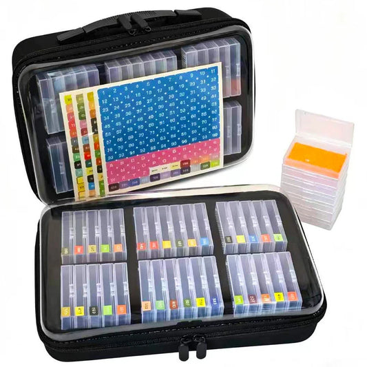 32-Slot Diamond Painting Storage Box Set with Carry Handle Bag