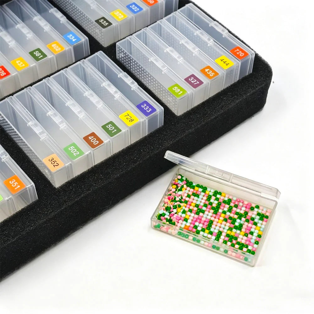 32-Slot Diamond Painting Storage Box Set with Carry Handle Bag