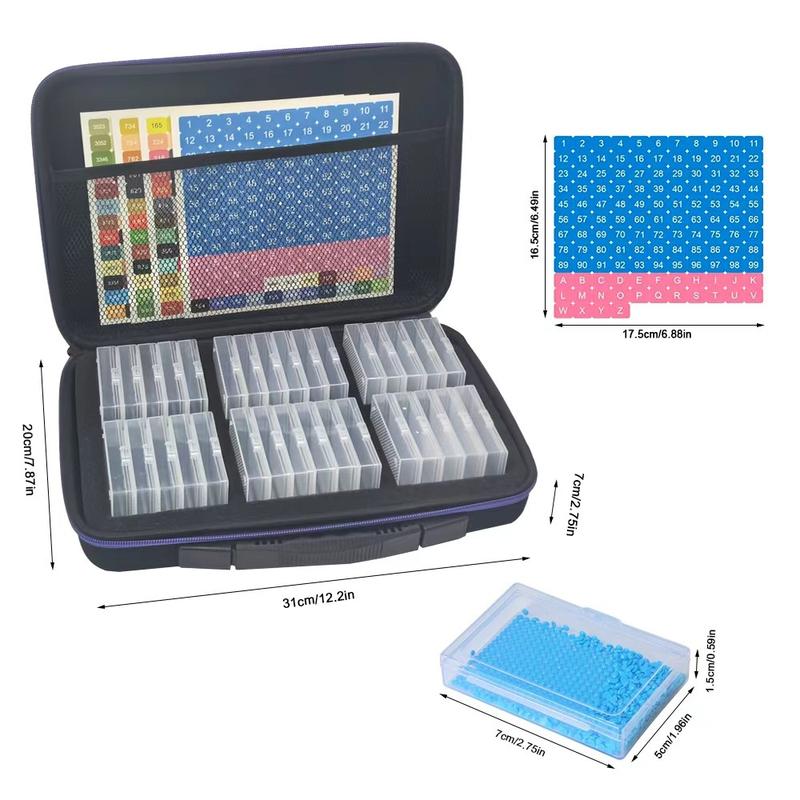 32-Slot Diamond Painting Storage Box Set with Carry Handle Bag