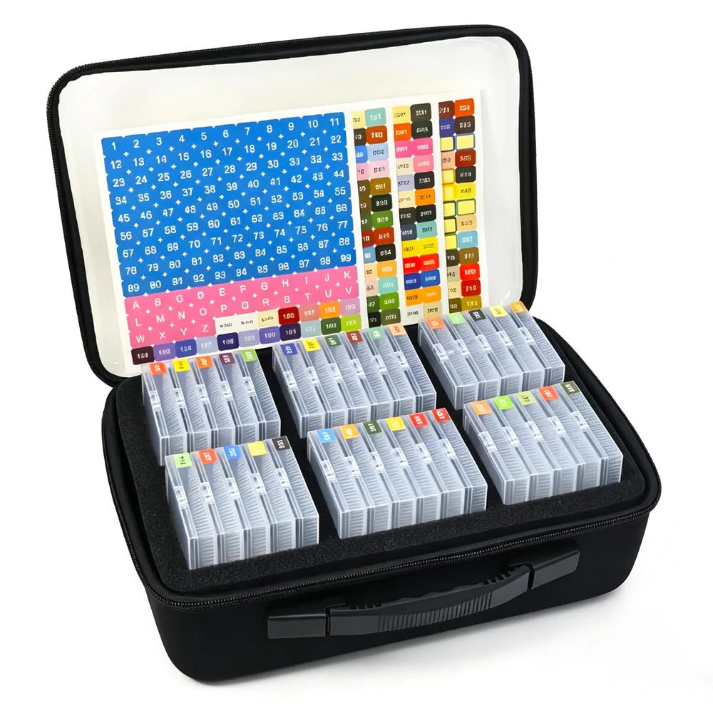 32-Slot Diamond Painting Storage Box Set with Carry Handle Bag